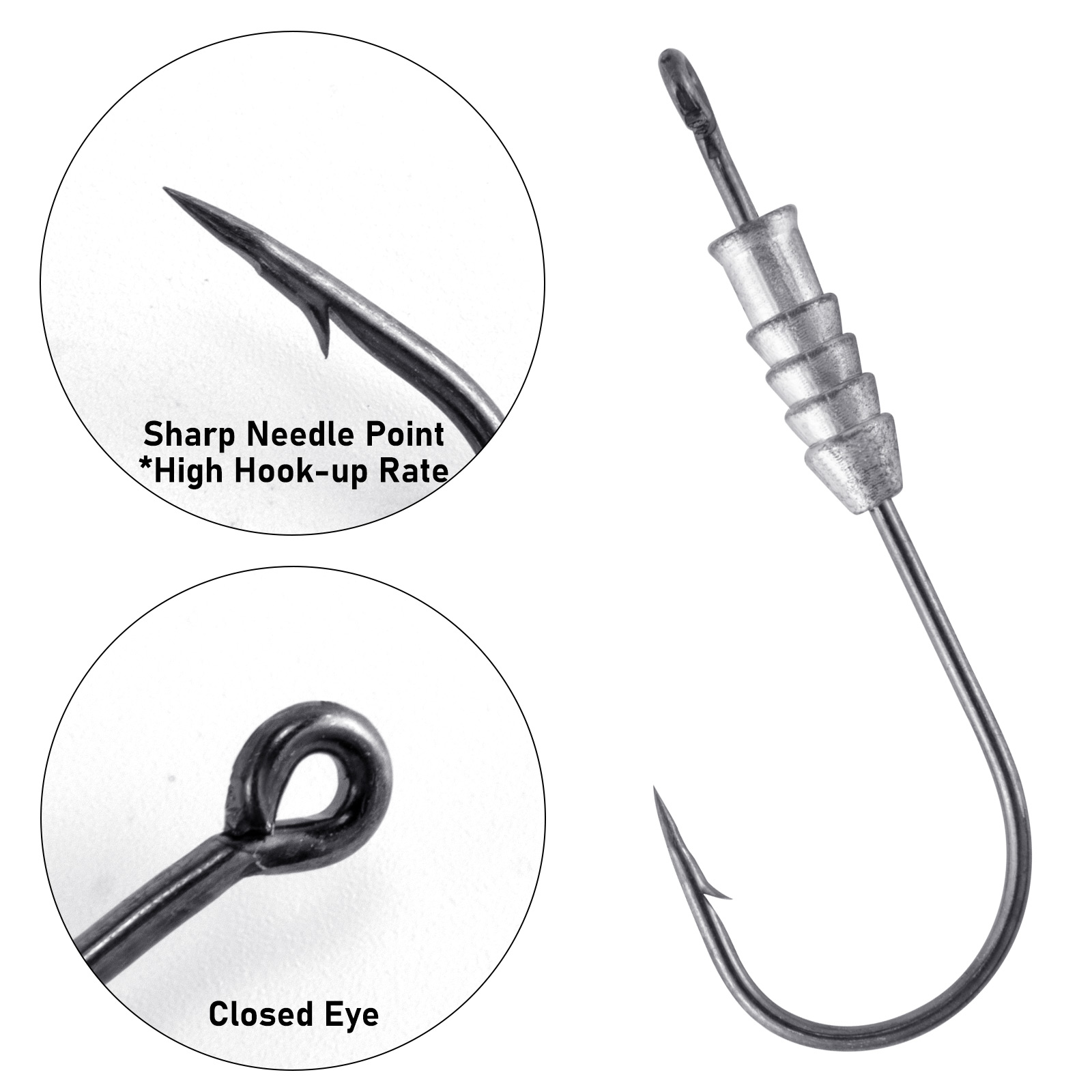 5/10 قطعة الصيد المرجحة دودة ا - مراجعة Fishing Hook Offset وسعره