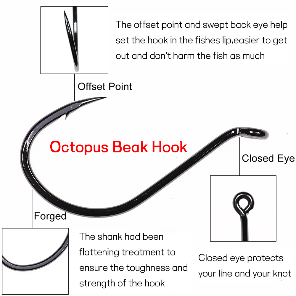 Bimoo 20 قطعة إزاحة الأخطبوط م - مراجعة Fishing Hook Offset وسعره