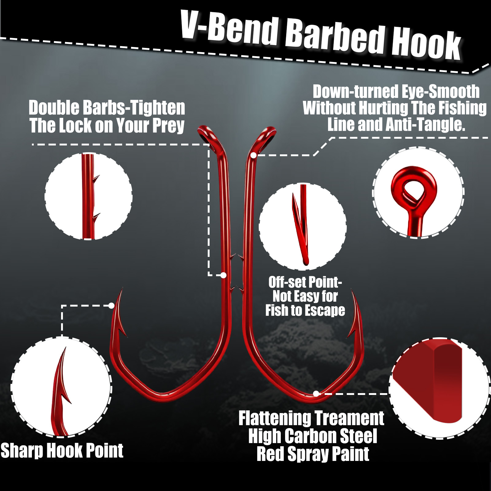 خطاف صيد 9KM، 50-100 قطعة، خطا - مراجعة Fishing Hook Assortment وسعره